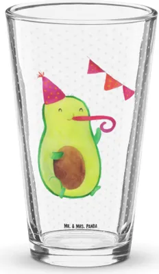 Produktbild von Mr. & Mrs. Panda Tumbler Avocado Party - Transparent - Geschenk, Bierglas, Glas, Geburtstag, Wasserglas, Avocados, Cocktailglas, Longdrinkglas, Happy Birthday
