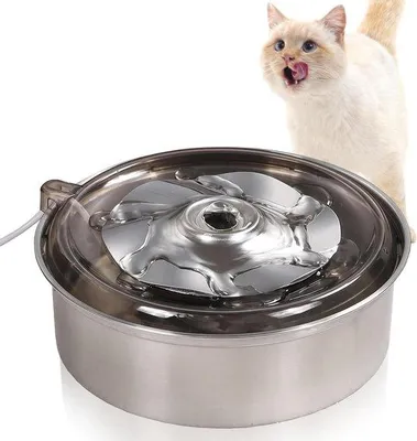 Immagine prodotto di Fontana per gatti da 1 litro in acciaio inossidabile, molto silenziosa