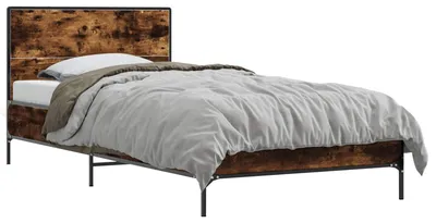 Immagine prodotto di vidaXL Struttura letto con testiera in rovere affumicato 80 x 200 cm