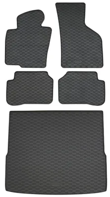 Rigum Gummi Fußmatten + Kofferraumwanne im Set für VW Passat 3C Variant, schwarz