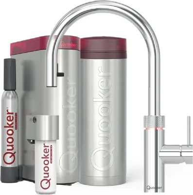 Produktbild von Quooker Flex Set mit PRO3 Reservoir & CUBE verchromt glänzend **inkl. CUBE Filter Starter Paket** 3XCHRCUBE