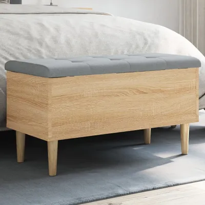 Produktbild von Möbel Sitzbank mit Stauraum Sonoma-Eiche 82x42x46 cm Holzwerkstoff - Sitzbänke 835077