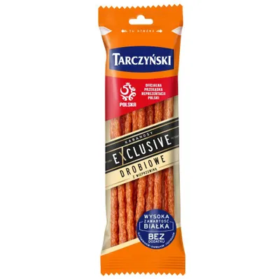 Image de Tarczynski Kabanosy Exclusive Viande de volaille 105 g Saucisse à grignoter Spécialité polonaise