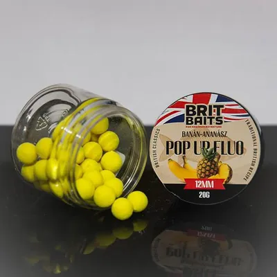 Obrázek produktu pro BritBaits Pop Up, fluorescenční, příchuť banán-ananas, 12 mm
