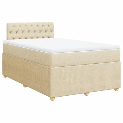 Produktbild von Boxspringbett mit Matratze Creme 120x200 cm Stoff
