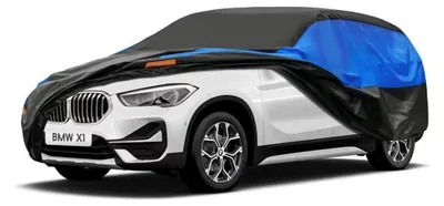 Zdjęcie produktu dla Pokrowiec samochodowy, wodoodporny i oddychający, dla BMW X1 (2009-2024), kolor: czarny, niebieski