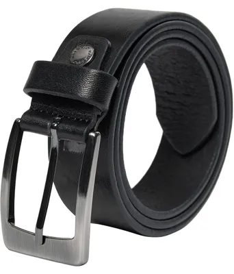 Immagine prodotto di Cintura in vera pelle di alta qualità PHILIPSONS da uomo, 35 mm di larghezza, ideale per abiti formali, dal design classico e resistente, regolabile, colore nero