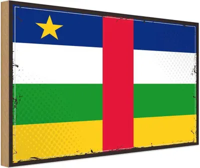 Produktbild von vianmo Holzschild 20x30 cm Zentralafrikanischen Republik R Flagge Fahne Wappen