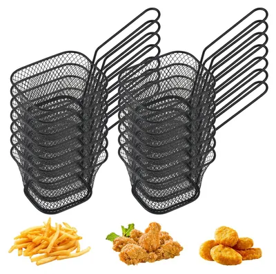 Produktbild von Omgoods – Set mit 12 Mini-Frittierkörben aus Edelstahl für Snacks