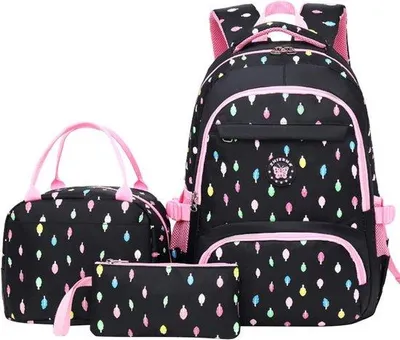 Produktbild von Famanu Schulrucksack für Mädchen - 3-in-1 Set mit Lunchtasche und Stiftetui
