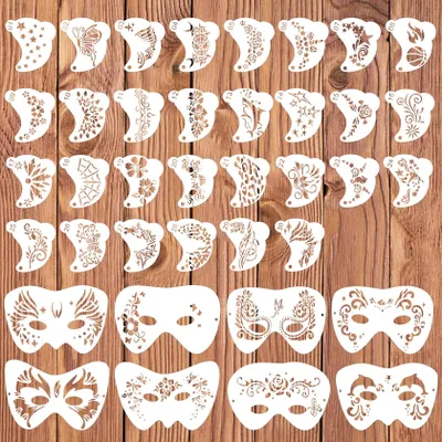Gesichtsschablonen-Set, 38 Stück, wiederverwendbar, für Make-up