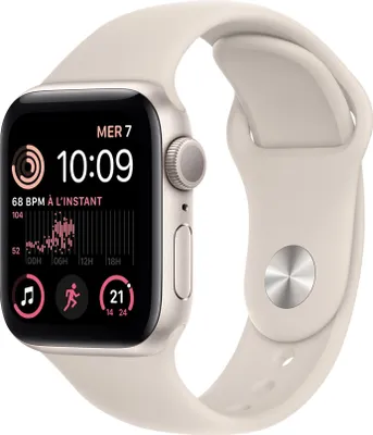 Produktbild von Apple Watch SE GPS 40mm Alu Starlight/Starlight Sport Band