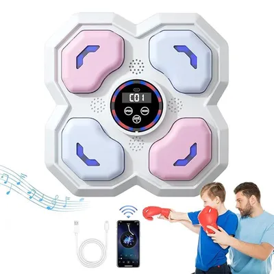 Produktbild von Interaktive Musik Boxmaschine für Kinder und Erwachsene, Wand Punching Trainer mit LED, Reaktionstraining & Spiel für Familie Zuhause