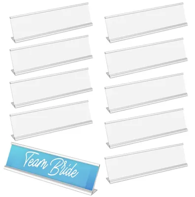 Image de Solidchoice - Coffret de 10 supports en aluminium pour plaques nominatives, idéal pour les bureaux et les événements