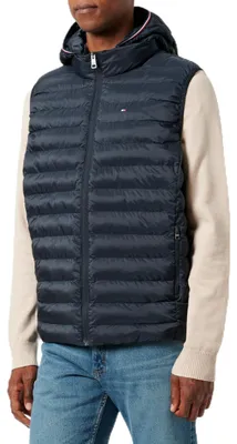 Produktbild von Tommy Hilfiger Damen Weste Padded Global Stripe Vest Ärmellos, Blau (Desert Sky)