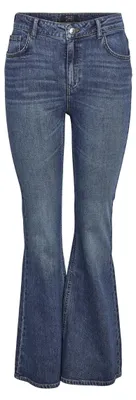 Productafbeelding van NOISY MAY Damesbroek, model Hw Flare Leg Jeans, artikelnummer Az436Mb, kleur: medium blauw denim, maat: 27W
