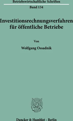 Produktbild von Investitionsrechnungsverfahren für öffentliche Betriebe.