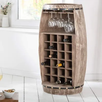 Produktbild von Flaschenregal BOTELLA 97cm natur Weinfass Pienienholz