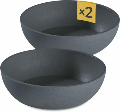 Produktbild von Hundenapf 2 x 1 l, 17.5 cm, grau, spülmaschinengeeignet, für Hunde
