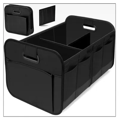 Produktbild von Kofferraum Aufbewahrungsorganisator, wasserdicht, zusammenklappbar, multifunktional für Camping, SUV, LKW, große Kapazität, 70L (schwarz)