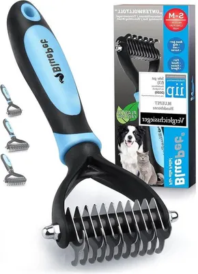 Produktbild von Famanu Hundehaarbürste für langhaarige Hunde - Unterwolle und Verfilzungen entfernen - Massageeffekt