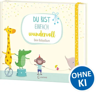 Produktbild von Du bist einfach wundervoll - Dein Babyalbum: Erinnerungsbuch, Erinnerungsalbum, Eintragbuch