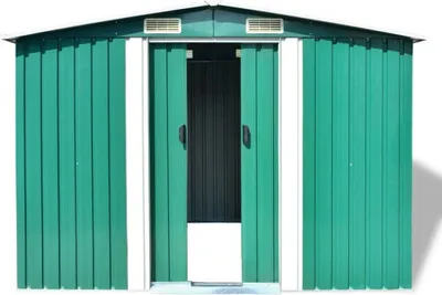Produktbild von vidaXL Gartenschuppen Grün Metall 257 x 205 x 178 cm