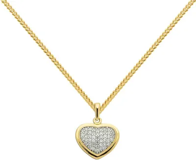 Produktbild von Gold Anhänger Herz Zirkonia mit Goldkette  333-8 Karat Gold 36 cm