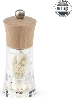 Produktbild von PEUGEOT Feuchtsalzmühle OLÉRON 14cm Acryl Buchenholz Natur Zirkonia-Mahlwerk Gewürz