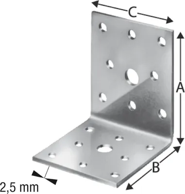 Produktbild von Simpson Strong-Tie Winkelverbinder Typ AB55365 Abmessung 65x65x2,5x55mm feuerverzinkt - AB55365
