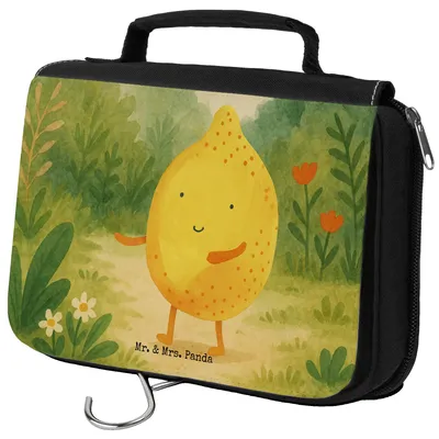 Produktbild von Mr. & Mrs. Panda Kosmetiktasche Beste Freunde Zitrone Design - Weiß - Geschenk, kosmetiktäschchen, Schminktasche, Kulturtasche, Lustige Sprüche, Kulturbeutel, beautycase