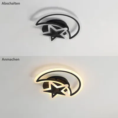 Produktbild von Deckenleuchte Led Deckenlampe Schwarz Modern Dimmbar Decke Lampe Mit Fernbedienung Für Flur Esszimmer Wohnzimmer Schlafzimmer Küche