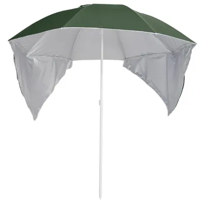Zdjęcie produktu dla vidaXL Parasol plażowy z bocznymi częściami zielony 215 cm
