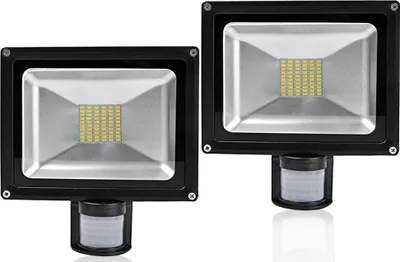 Produktbild von Greenmigo 2pcs 50W LED SMD Strahler Fluter Außen Flutlicht Strahler mit PIR Bewegungsmelder Fluter Wasserdicht IP65 Aluminiumkörper Schwarz Warmweiß AC 85 265V