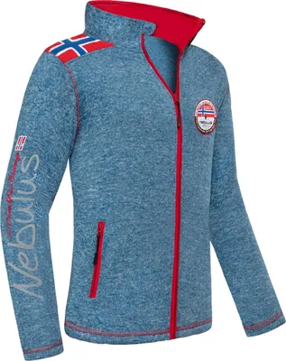 Produktbild von Nebulus Fleecejacke NORKY Herren, warme Fleece Jacke, mit langem Full-Zip Reißverschluss, P4943 - Herren, blau meliert, 3XL