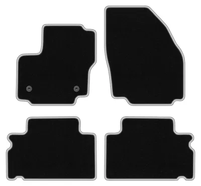 Image de Tapis de sol en moquette noir/argent pour Ford Galaxy MK2 2012-2015 4 pièces