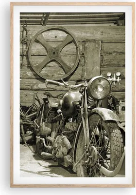 Produktbild von Gerahmtes Poster - Rahmen in heller Eiche - Werkstatt Motor - 61x91,5 cm - Wand Bild - Wanddeko - Wandbilder - Kunstposter - Wandposter - Bilderrahmen - Bilder - Kunstdruck - Wandbild P2NPA61x91-3519