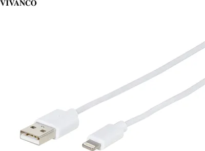 Produktbild von VIVanco™Premium Aufladekabel kompatibel mit Apple Geräte 1m, USB A zu Lightning C94, MFI , Schnellladen