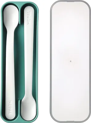 Produktbild von Mepal – Fütterlöffel Mepal Mio – Babylöffel – Kleinkind Fütterlöffel – Baby Besteck – Spülmaschinengeeignet – BPA frei – 2er Besteck Set – Deep turquoise