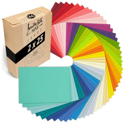 Image de Solidchoice - 50 cartes postales de différentes couleurs, format A6