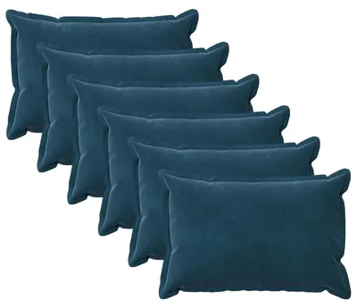 Immagine prodotto di vidaXL Cuscini con imbottitura, modello HOUTEN, 6 pezzi, blu, in velluto