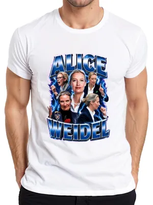 Productafbeelding van Alice Weidel, AfD, Patriottisme, Duitsland, Statement, Sarkasme, Moed, Heren T-shirt, Wit, XL