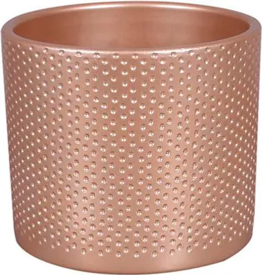 Obrázek produktu pro Obal na květináč keramický ZEUS DOTS CHRISTMAS Ø 13 cm růžovozlatý