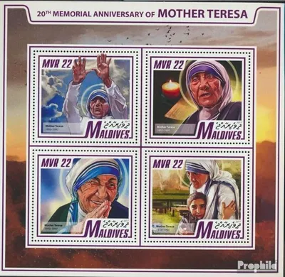 Produktbild von Briefmarken Malediven 2017 Mi 7178-7181 Kleinbogen (kompl. Ausg.) postfrisch Mutter Teresa
