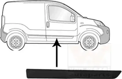 Obrázek produktu pro VAN WEZEL Obložení/ochranná lišta, dveře černé, přední pravé pro FIAT Fiorino Bipper