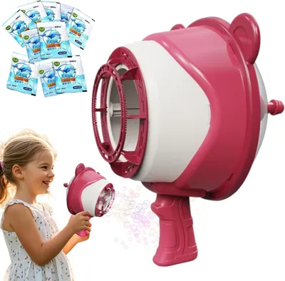 Productafbeelding van Bellenmachine Beer - Bellenblaas Speelgoed - Buiten Spelen - Automatische Bellenstroom - 32 x 20 x 9 cm - Roze
