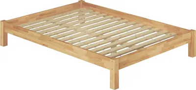 Produktbild von Doppelbett Ehebett 180x200 Massivholz-Bettgestell Buche natur Zubehör wählbar V-60.84-18 Rollrost inkl.