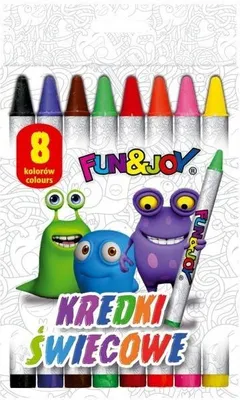 Zdjęcie produktu dla Kredki świecowe 8 kolorów Fun&Joy Titanum