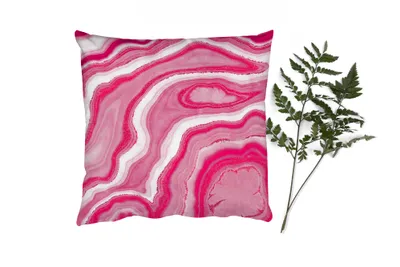 Produktbild von MuchoWow® Zierkissen Sofakissen Wohnzimmer Dekokissen 45x45 cm Rosa - Geode - Achatstein - Edelsteine - Schlafpolster - Polster für das Sofa