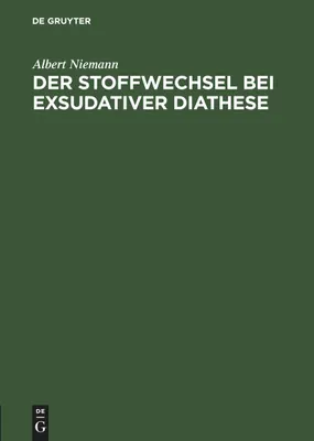 Produktbild von Der Stoffwechsel bei exsudativer Diathese